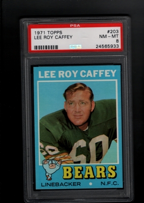 1971 Topps #203 Lee Roy Caffey PSA 8 NM-MT   CHICAGO BEARS